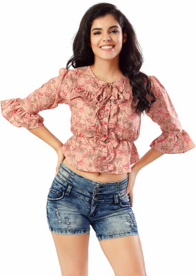 Sonaroo Casual Printed Women Pink Top