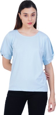 radprix Casual Solid Women Light Blue Top