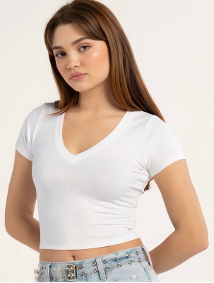 Sollobell Casual Solid Women White Top