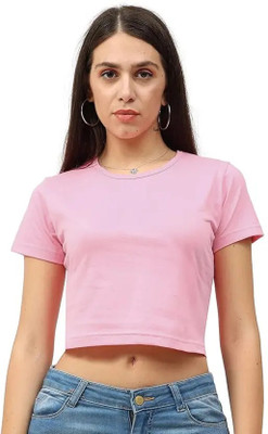 SONIBROS Casual Solid Women Pink Top