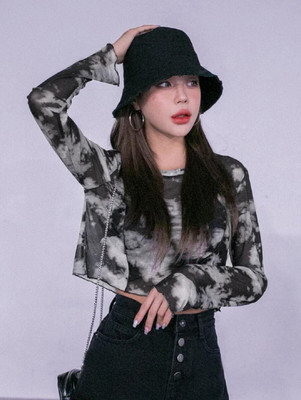 METRONAUT Casual Printed Women Grey Top