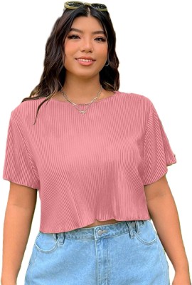 Rahi Trendz Party Self Design Women Pink Top