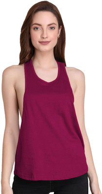 THE BLAZZE Casual Solid Women Purple Top