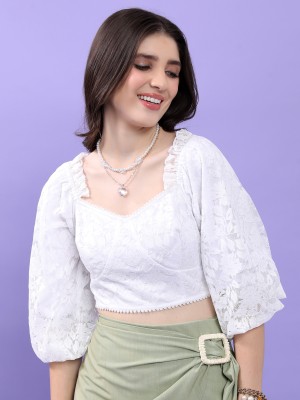 Tokyo Talkies Casual Solid Women White Top