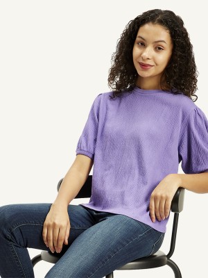 LEVI'S Casual Printed Women Purple Top