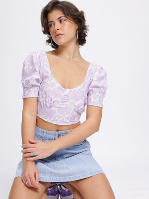 Dressberry Casual Printed Women Purple Top