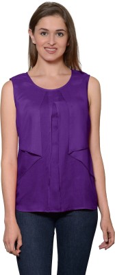 patrorna Casual Solid Women Purple Top