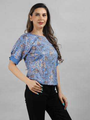 Fashion Shree Casual Printed Women Blue Top