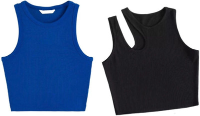 HouseOfCommon Casual Solid Women Black, Blue Top