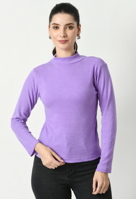 Krishna Enterprises Casual Self Design Women Purple Top