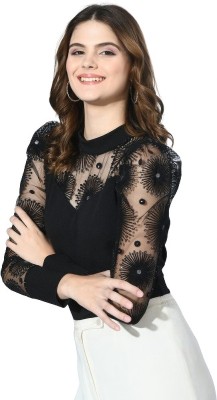 Moshe Party Self Design Women Black Top