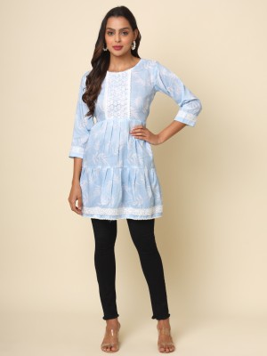 vairagee Casual Embroidered Women Light Blue, White Top