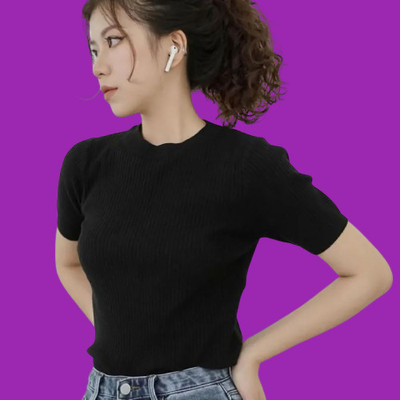 FENDURA Casual Solid Women Black Top