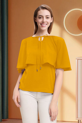 F Plus fashion Casual Solid Women Multicolor Top