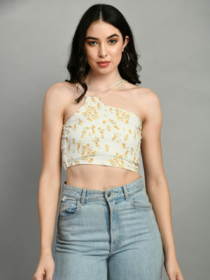 Raffaella Party Floral Print Women White Top