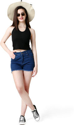 CareDone Casual Solid Women Black Top