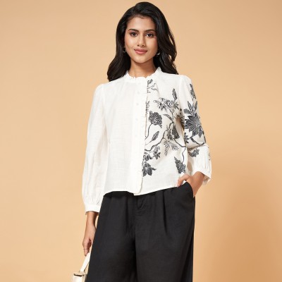 Honey By Pantaloons Casual Printed Women White Top