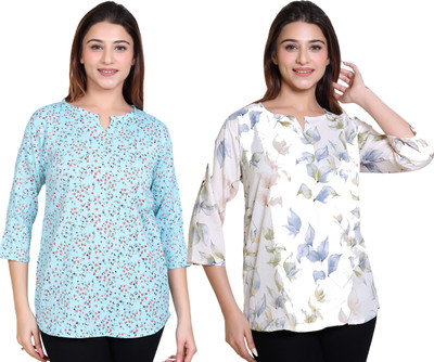 Ogarti Casual Printed Women Green Top