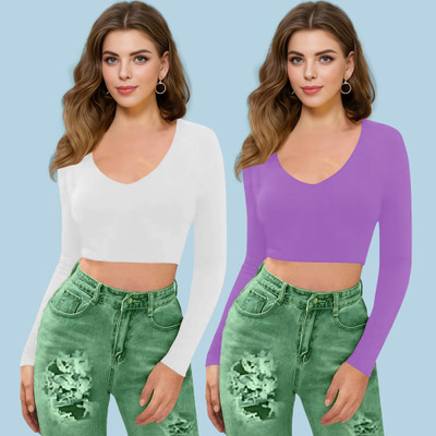Dream Beauty Fashion Casual Solid Women Purple Top