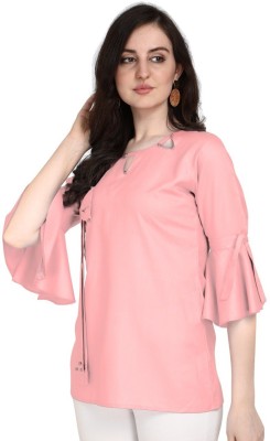 NEO TAX FAB Casual Solid Women Pink Top