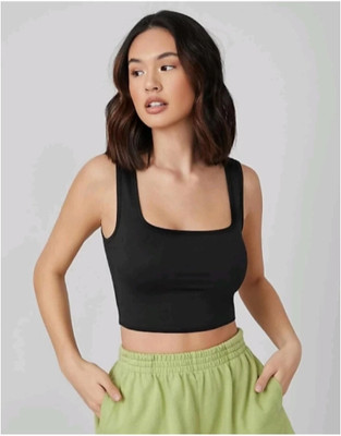 KARSHOUTFIT Casual Solid Women Black Top