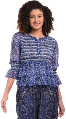 Enterprises Himani Casual Printed Women Blue Top