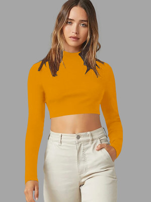 NAVYANKAA Casual Solid Women Yellow Top