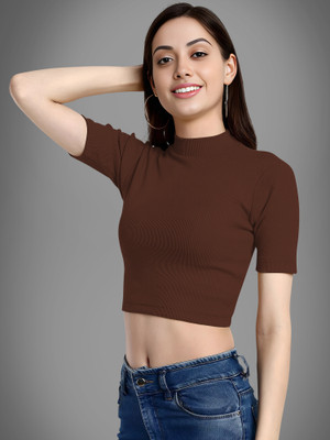 NAVYANKAA Casual Self Design Women Brown Top