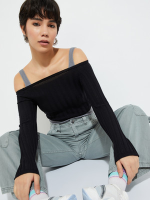 MAX Casual Printed Women Black Top
