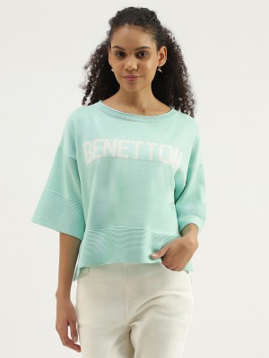 United Colors of Benetton Casual Printed Women Green Top