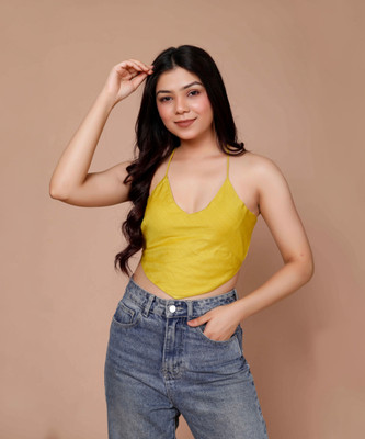 Doriyaan Casual Solid Women Yellow Top