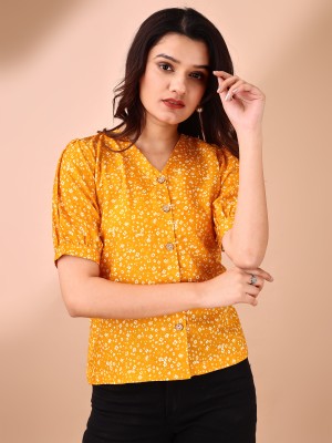 CHUPRE BE Casual Printed Women Yellow Top