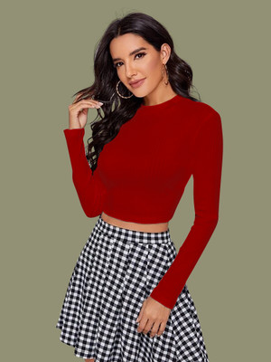 Dream Beauty Fashion Casual Solid Women Red Top