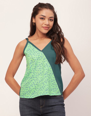 moomaya Casual Printed Women Green Top