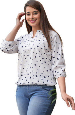 himanc Party Printed Women White Top