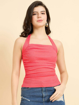 OUTZIDR Party Solid Women Maroon Top