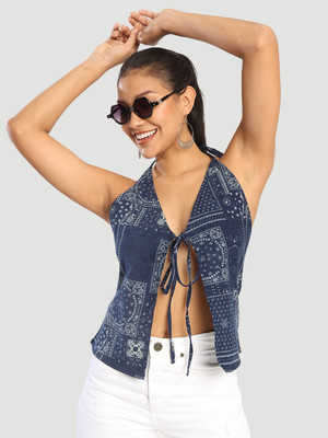 Bene Kleed Casual Printed Women Blue Top