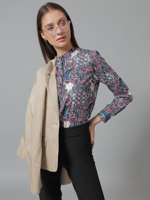 Hancock Casual Printed Women Beige, Dark Blue, White Top