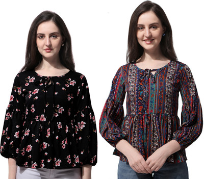 Oomph! Casual Printed Women Multicolor Top