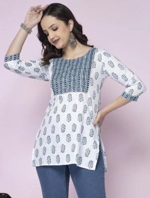 PARTH HARSHWAL Casual Printed Women Blue Top