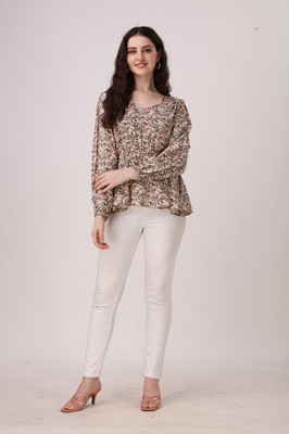 VIVIDH CREATIONS Casual Printed Women Multicolor Top