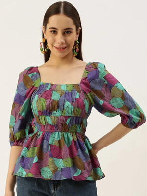 VYMO Casual Printed Women Multicolor Top