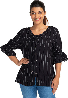 KILLER Casual Printed Women Black Top
