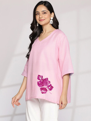 LetsDressUp Casual Printed Women Pink Top
