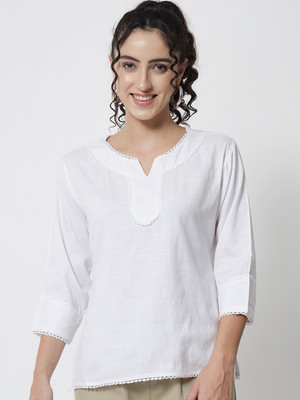 ANGOORI FASHION Casual Solid Women White Top