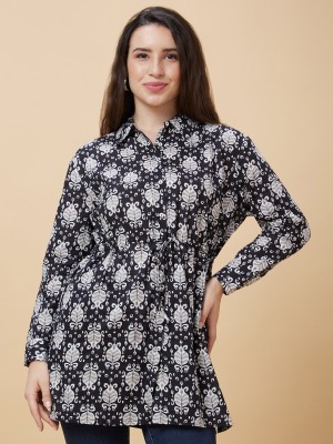 Globus Casual Printed Women Black, Grey, White Top