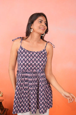 AkaayStories Casual Ethnic Motifs, Floral Print Women Multicolor Top