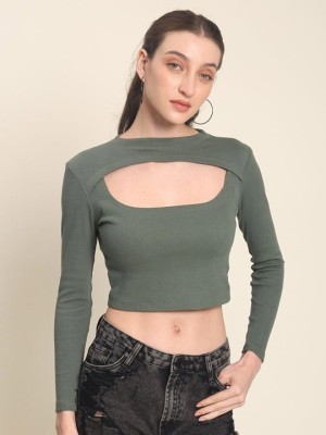 Roadster Casual Solid Women Green Top