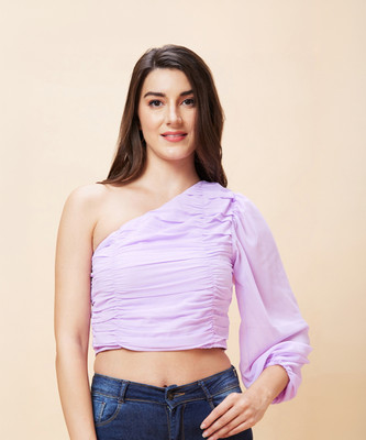 Globus Party Solid Women Purple Top