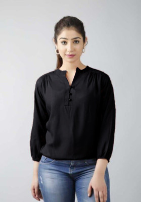BM enterprises Casual Solid Women Black Top